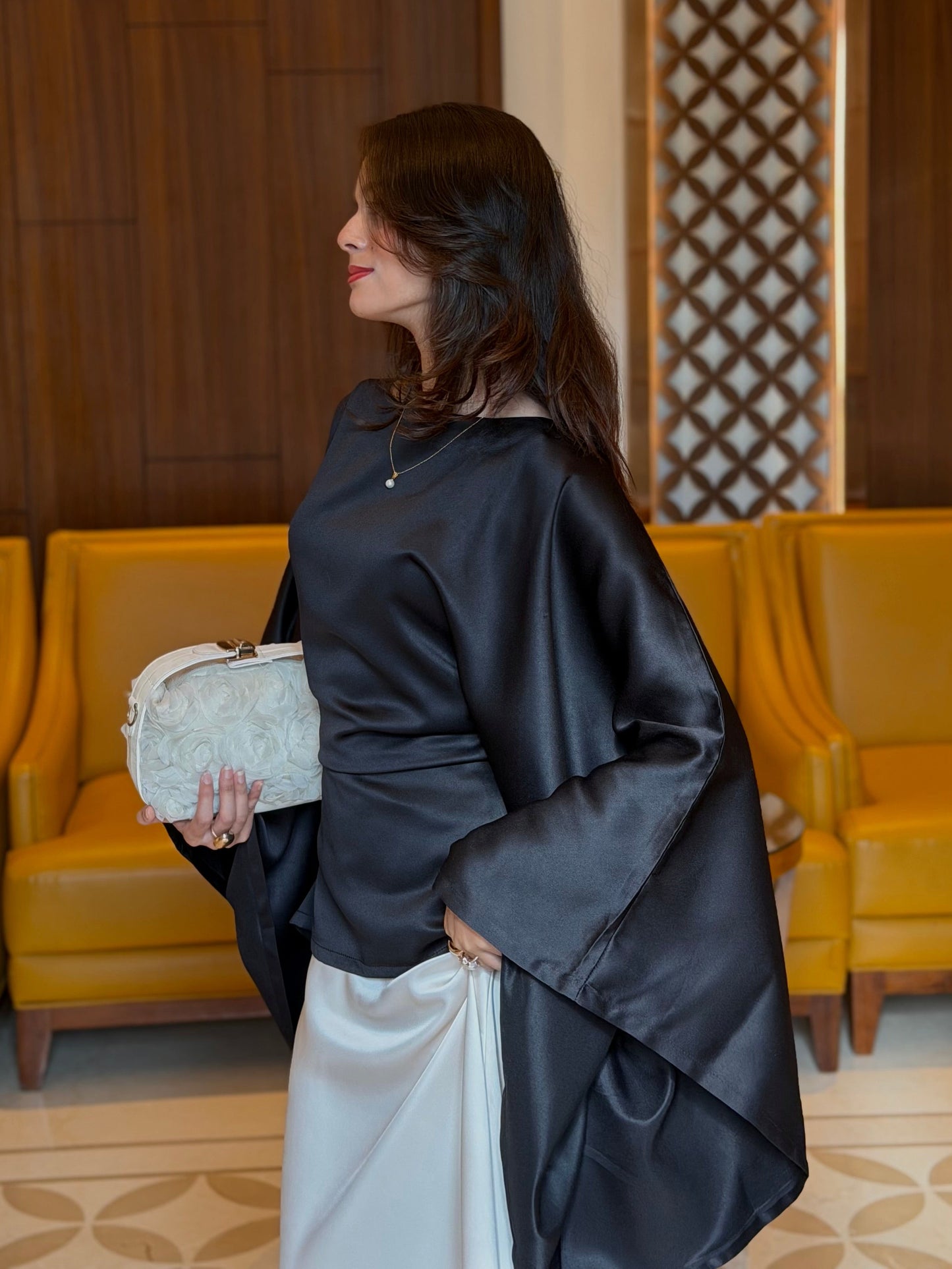 Butterfly Kaftan Top - Black