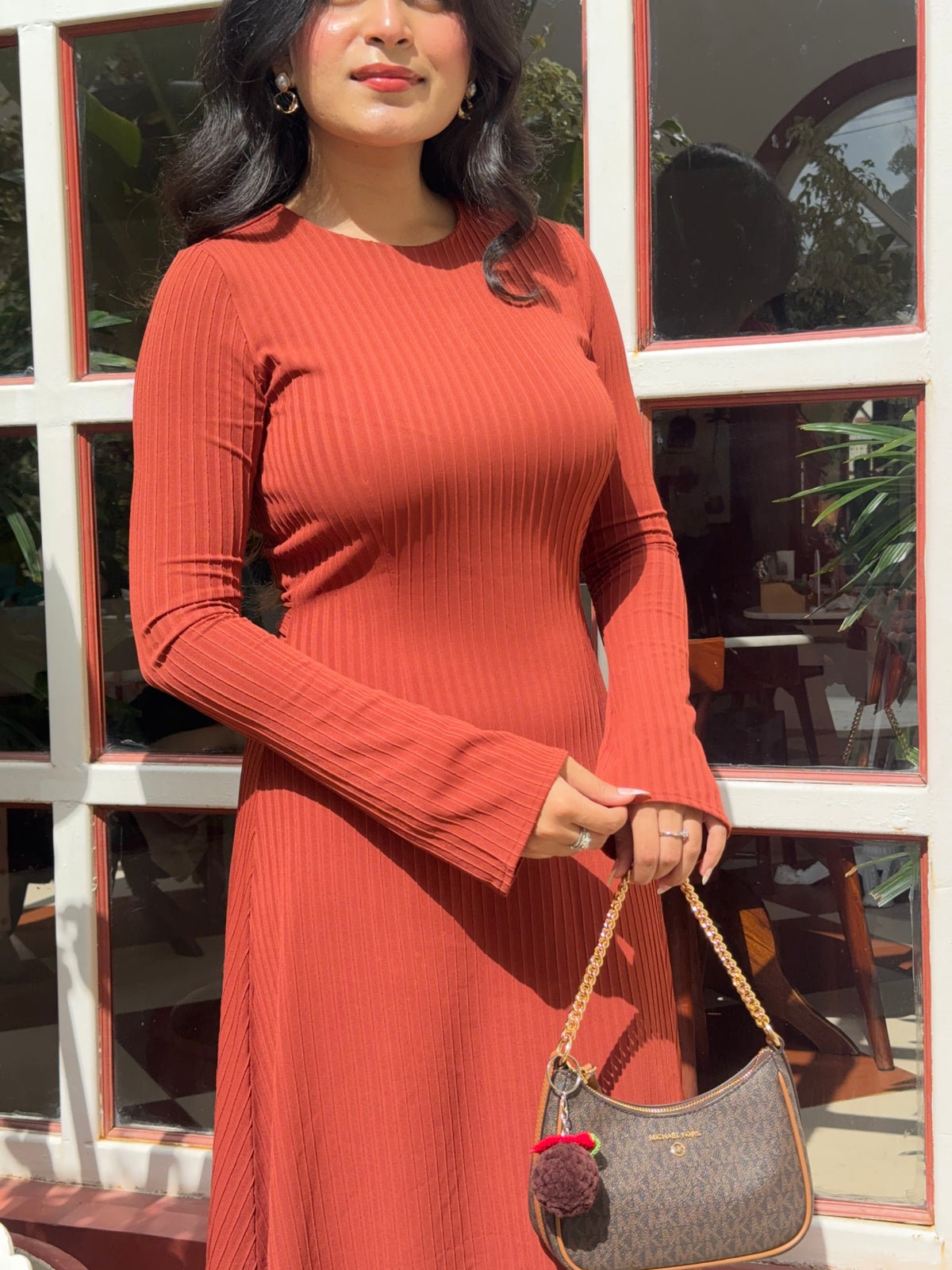 Elara Dress - Rust Orange