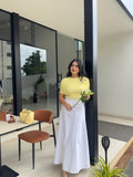 Celine Denim Skirt - White