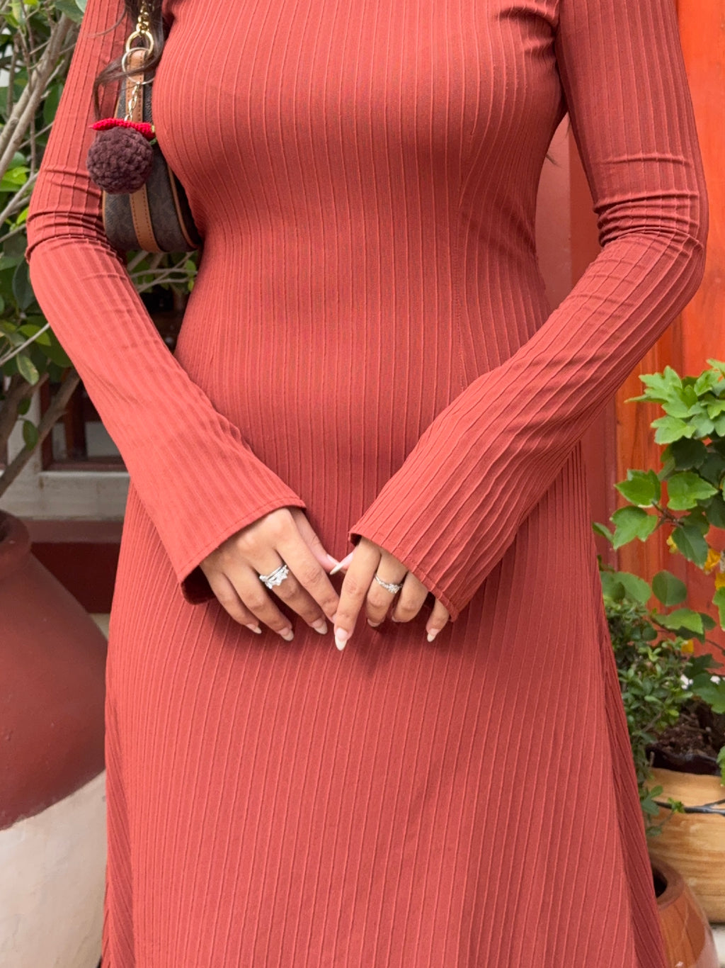 Elara Dress - Rust Orange