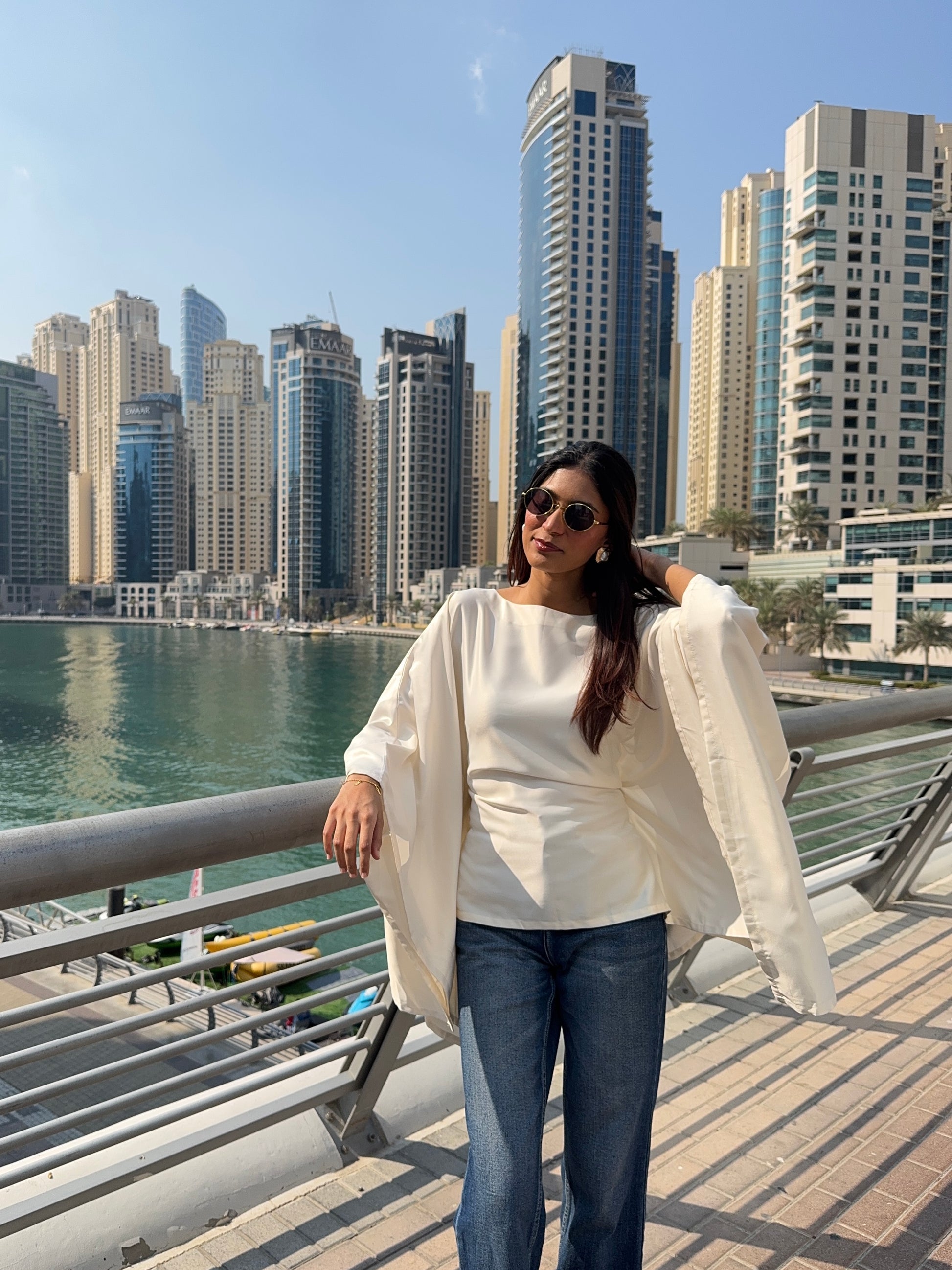 Butterfly Kaftan Top Off White 