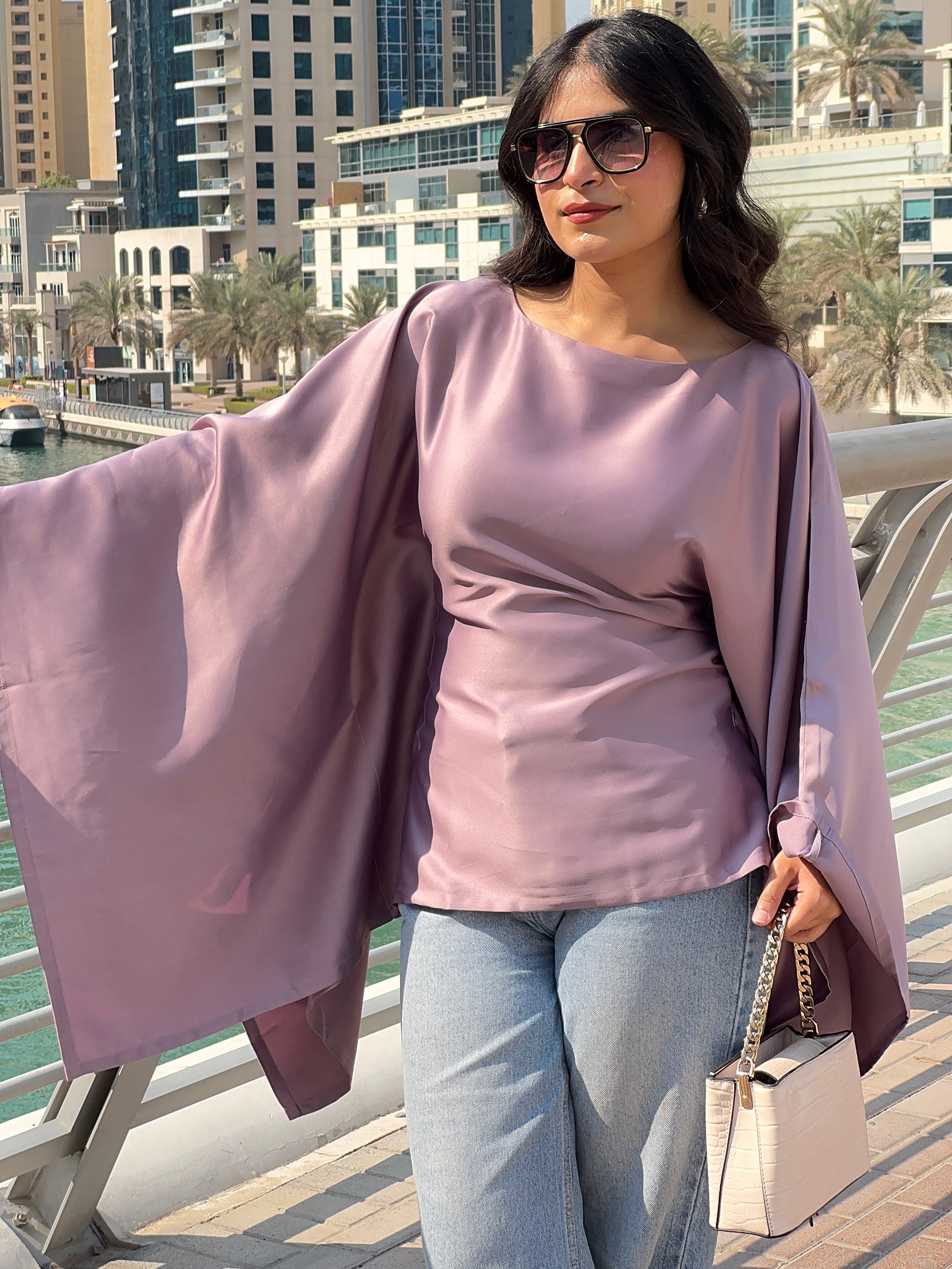 Butterfly Kaftan Top Purple 