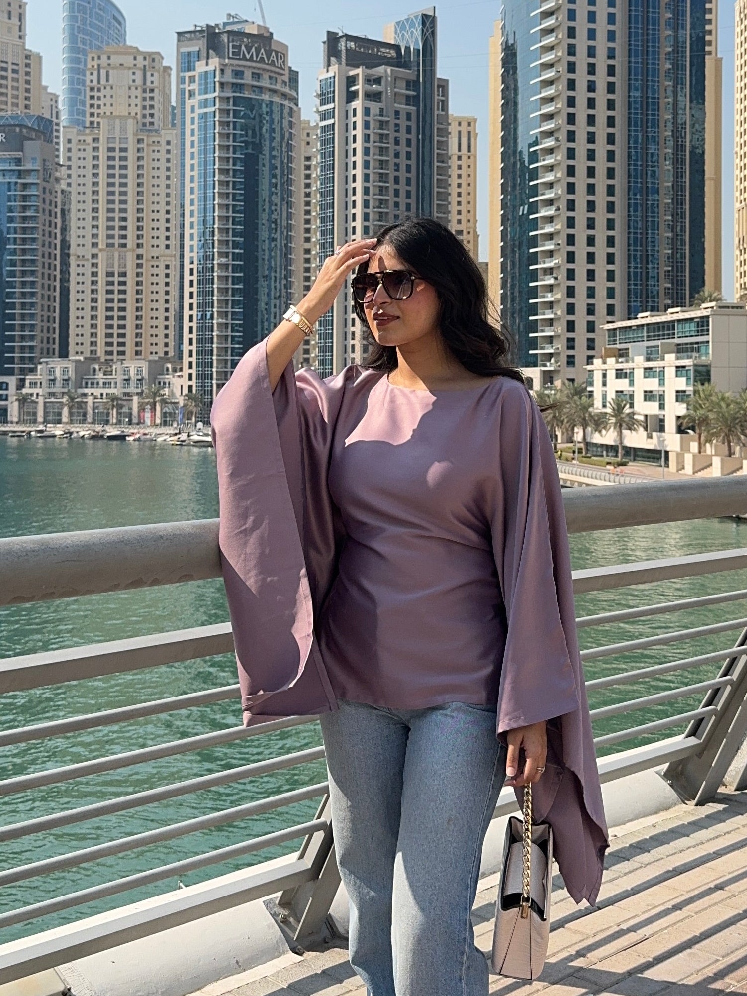 Butterfly Kaftan Top Purple Full