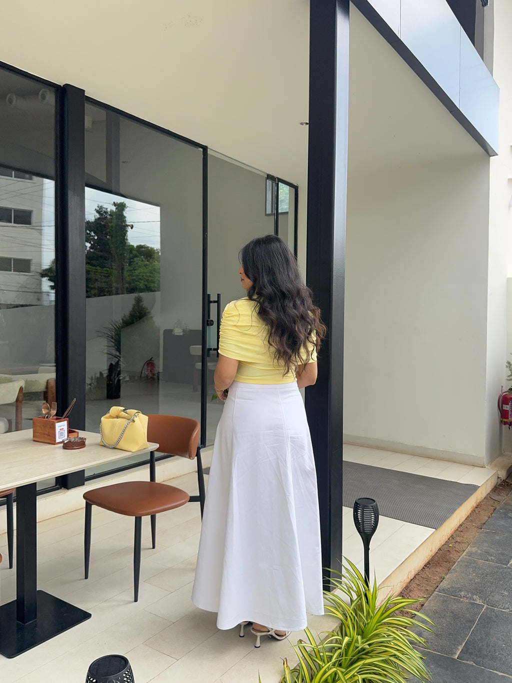 Celine Denim Skirt - White