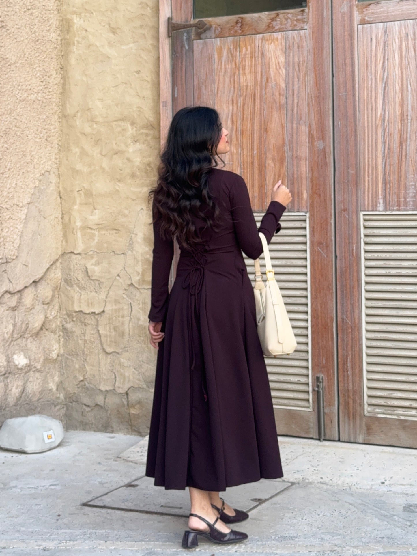 HUM10 - Button Down Maxi Dress Back