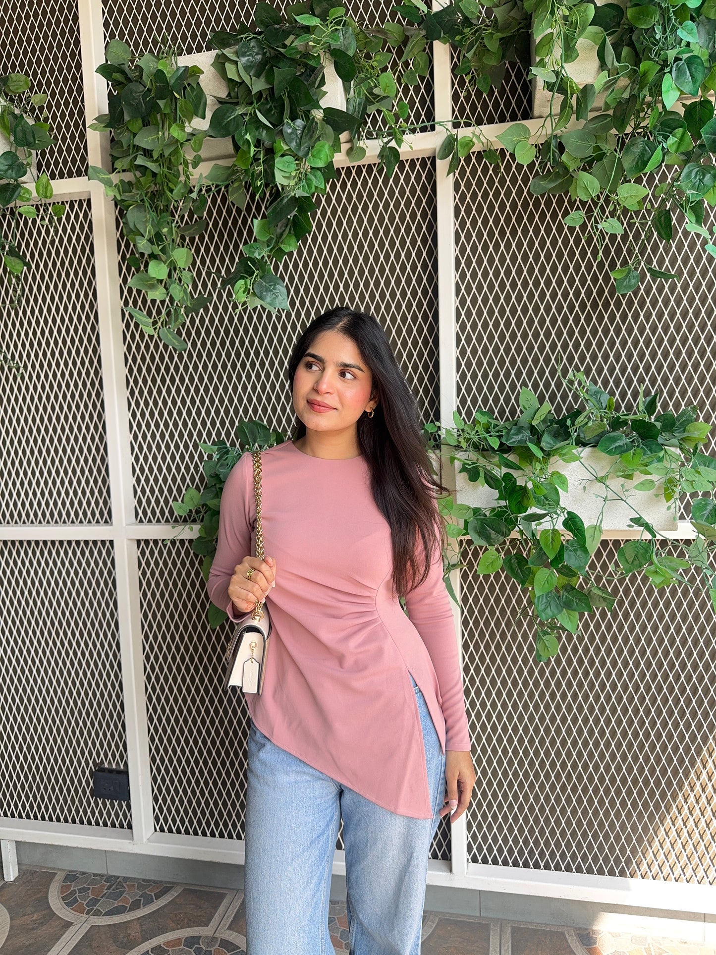 Pink Asymmetrical Short Top 2