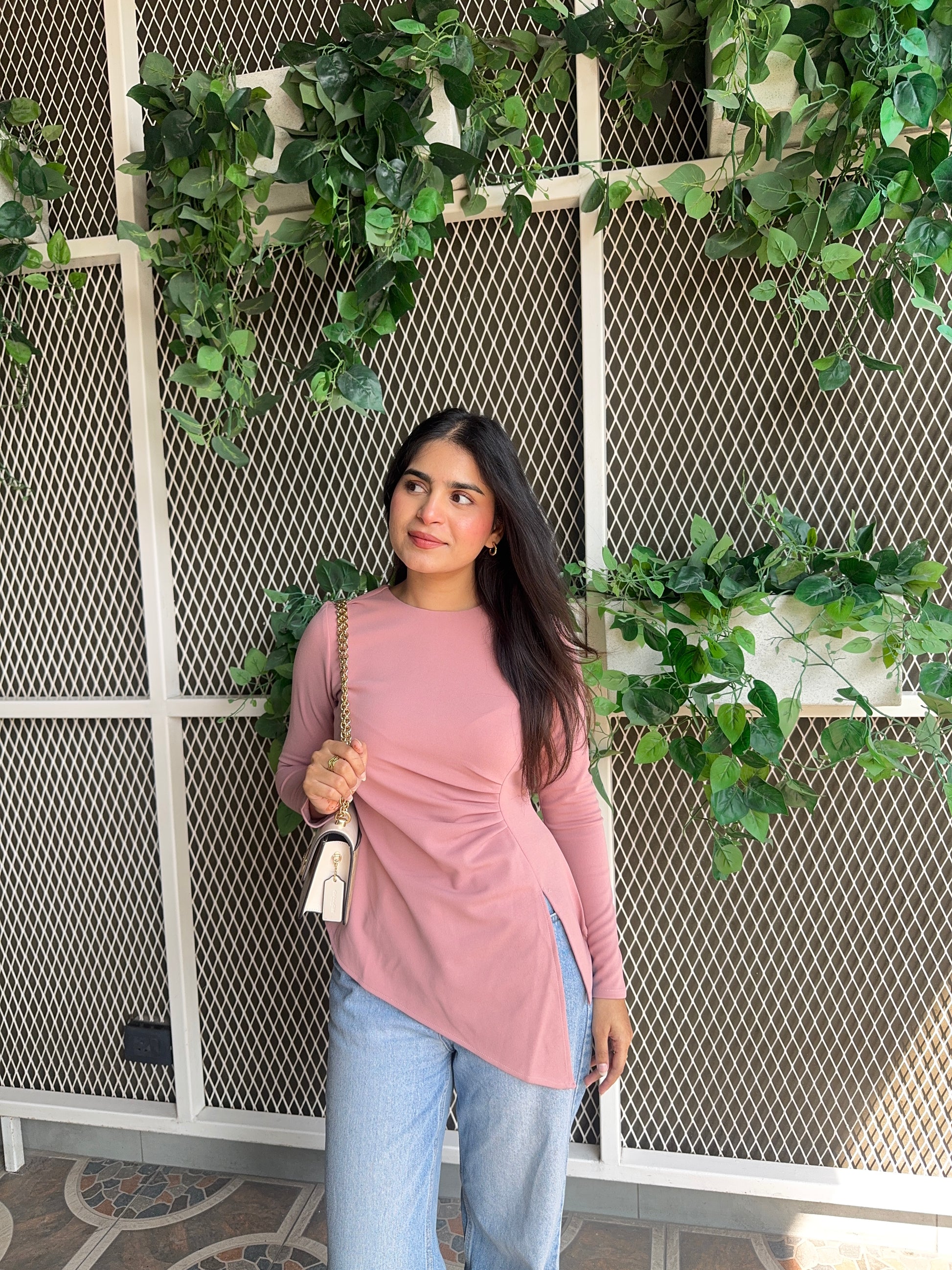 Pink Asymmetrical Short Top 2