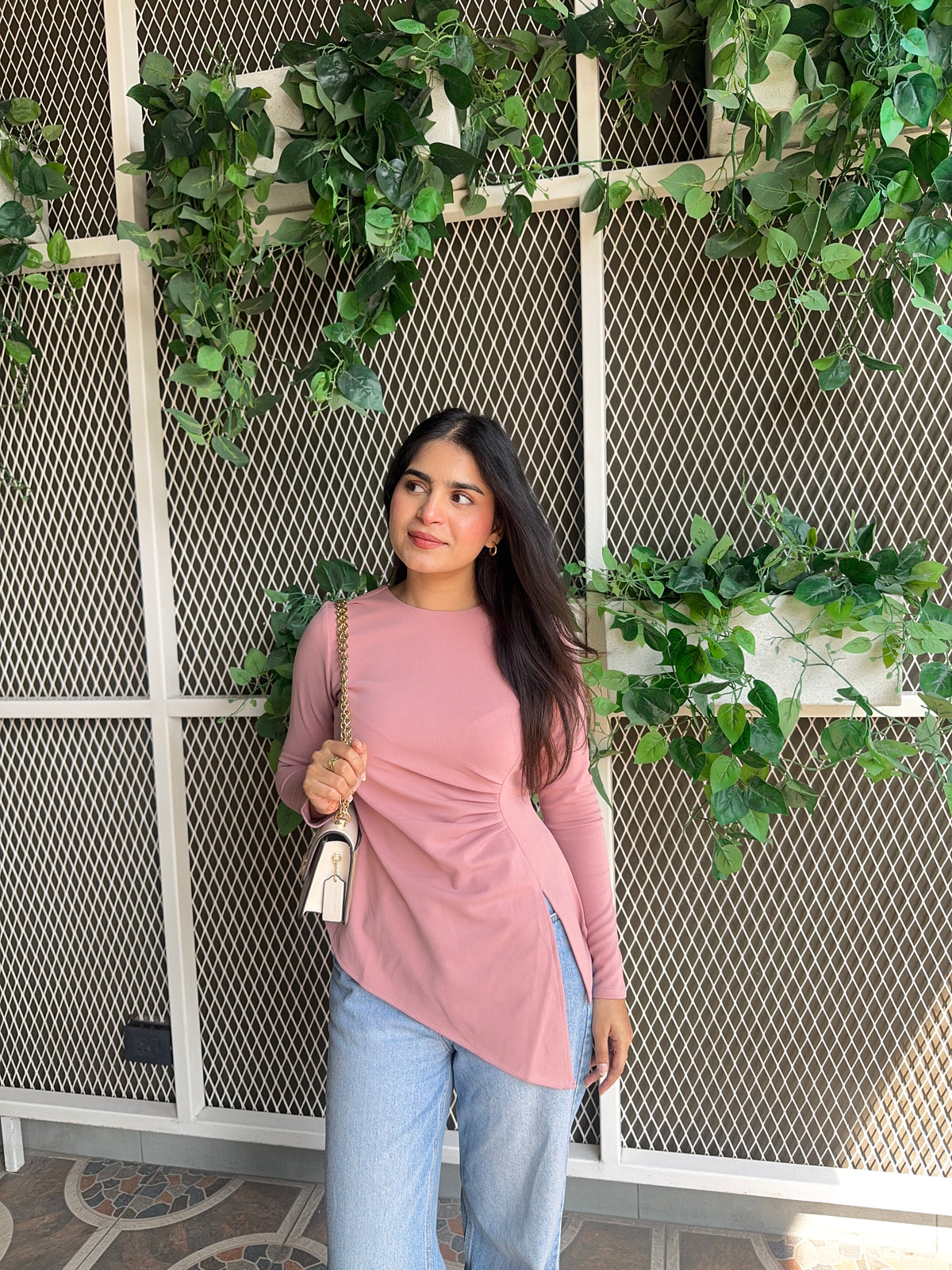Pink Asymmetrical Short Top 2
